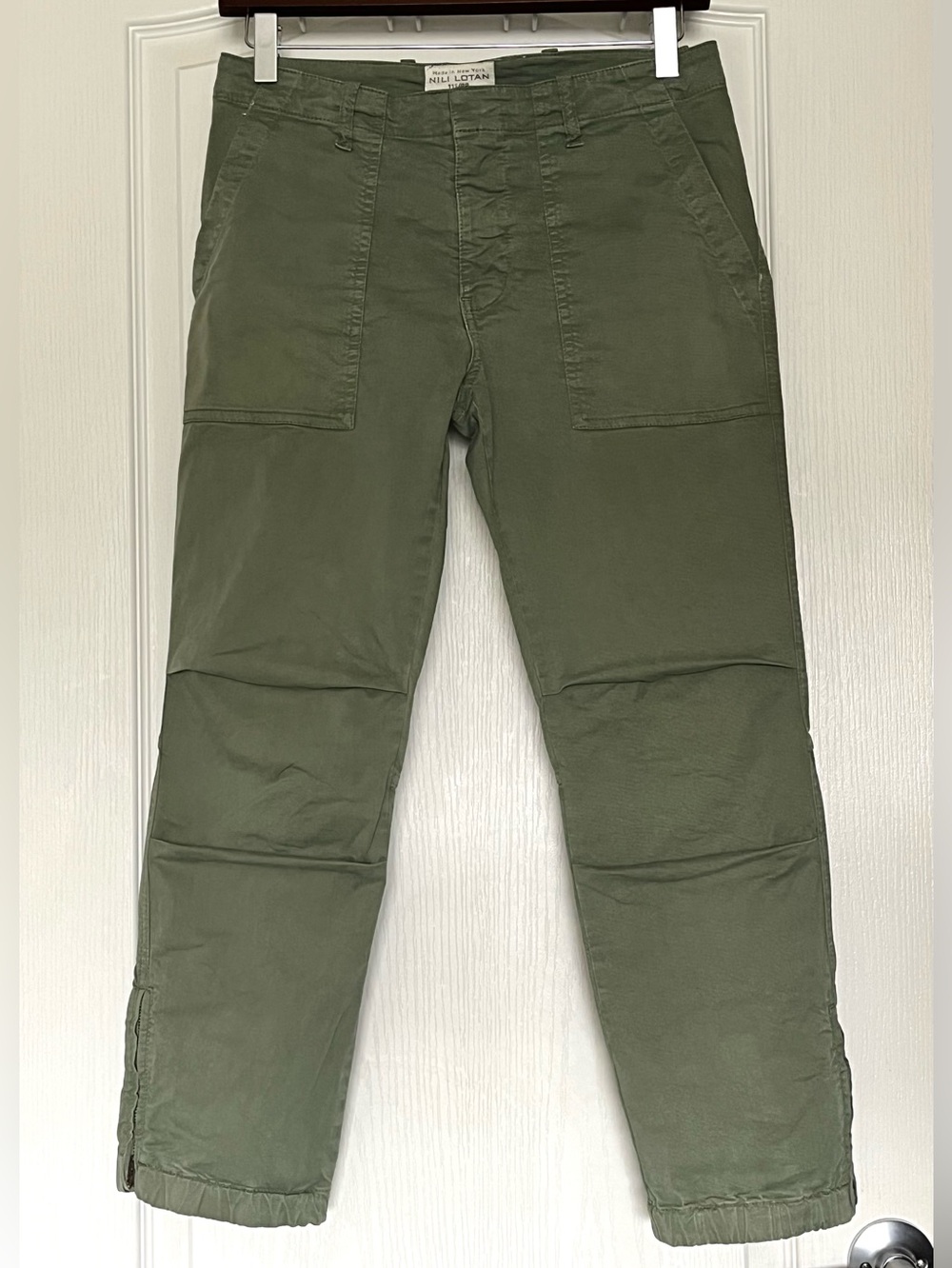 Nili Lotan Shon Cropped French Military Pants Army Green Size 4 Gorpcore Utility - Picture 4 of 16